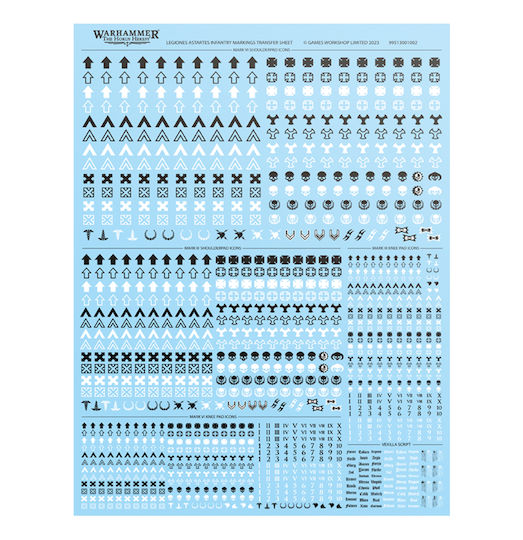 Horus Heresy Legiones Astartes Infantry Markings Transfer Sheet