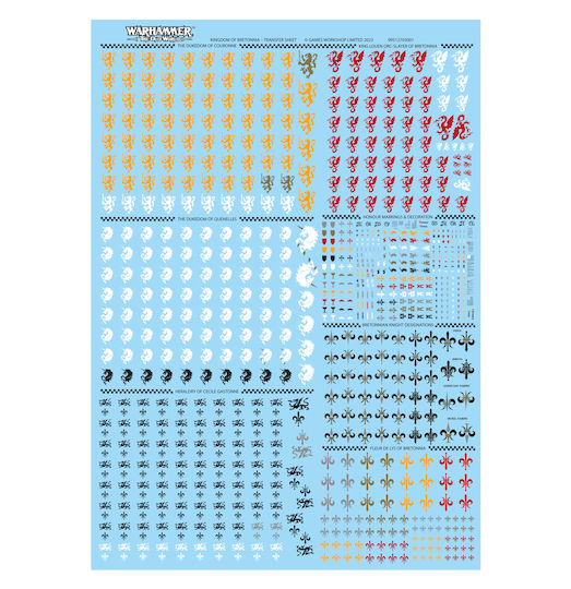 Old World Kingdom Bretonnia Transfer Sheet
