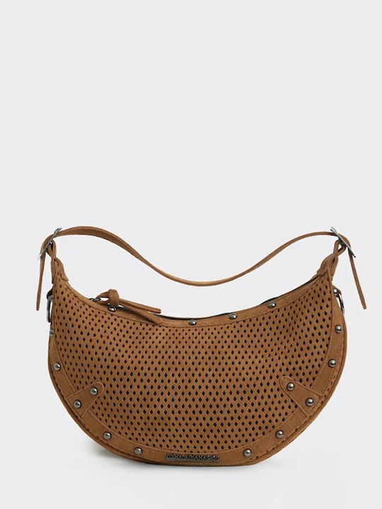 Hype Net Fabric Women's Shoulder Bag Tabac Brown