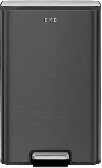 Eko Marina Waste Bin from Inox Steel with Pedal Black 50lt