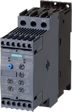 Siemens Softstart 3-phase 200-480vac 25a 11kw/400v Uc=110-230v Ac Dc S0 3rw4026-1bb14