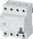 Residual Current Circuit Breaker Sentron 3+n-pole 25a 30ma Type B 400v Short-delay 4mod 5sv3342-4