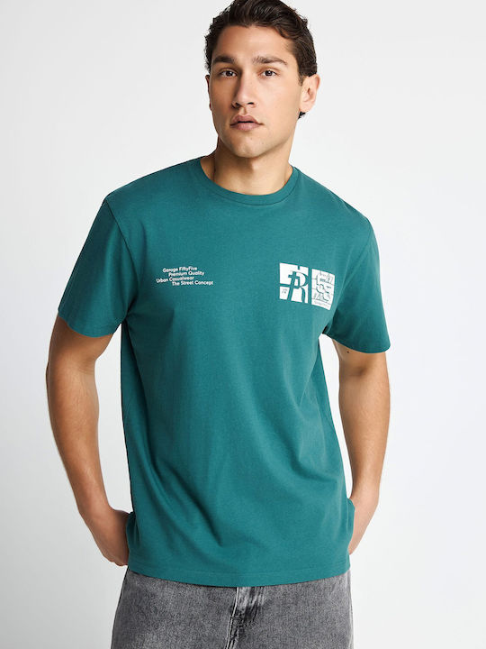 T-shirt Πετρόλ