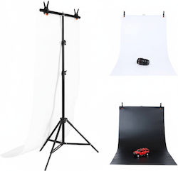 Suport Portabil Reglabil Pentru Fundal Foto 70-200 Cm 2 Fundaluri 2 Cleme Pliabil Asamblare Ușoară Foto Video Studio Metal Negru Alb Suport Portabil Reglabil Pentru Fundal Foto 70-200 Cm 2 Fundaluri 2 Cleme Pliabil Asamblare Ușoară Foto Video Studio Metal Negru Alb