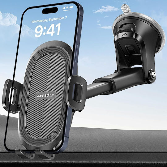 Apps2car Suport Auto Pentru Telefon Cu Ventuză Braț Telescopic Rotire 360