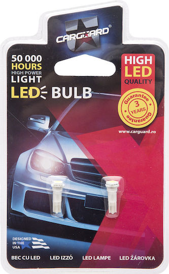 T5 LED Крушка За Автомобил 12v 0.25w 18lm 6000k 1 SMD Бял Светлинен Комплект 2 Броя
