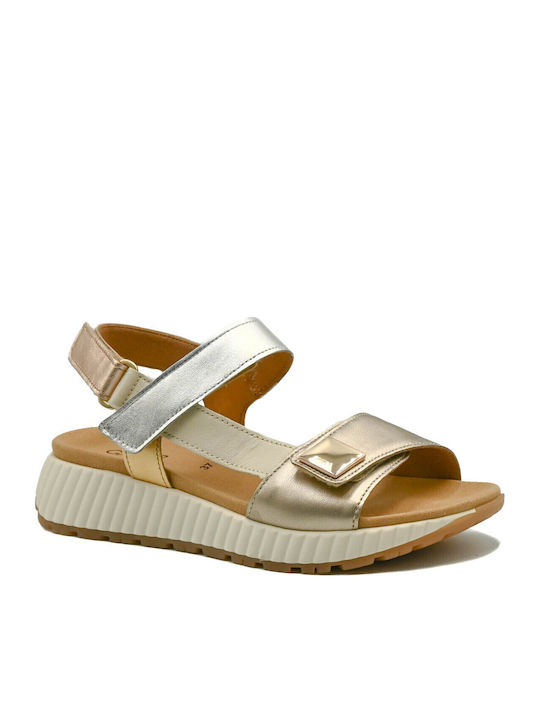 Gabor Leather Women's Anatomic Silver Sandals