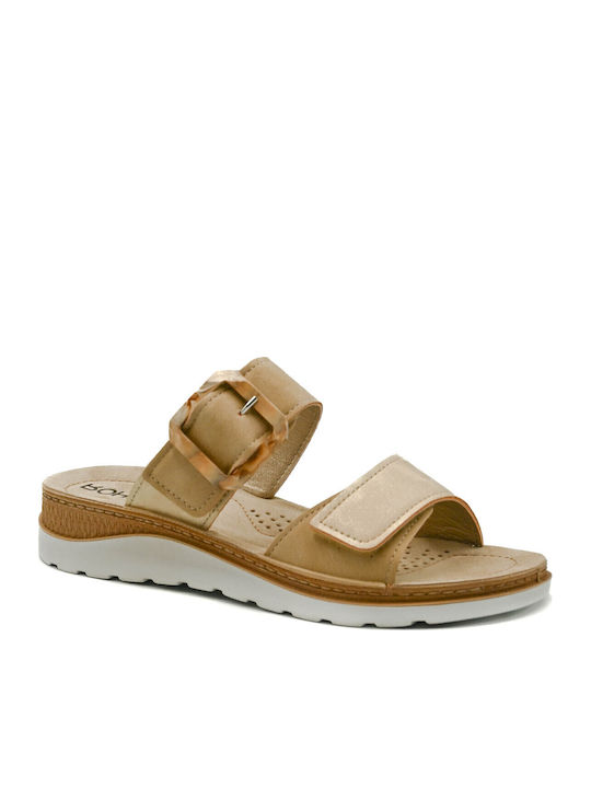 Rohde Beigen Leder Anatomisch Flache Sandalen Für Damen