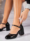 Heels Made of Patent Leather with Medium Heel Black