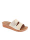 Damen Flache Sandalen Beige