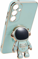 Husă Telefon 2în1 Flippy Compatibilă Samsung Galaxy S24 Husă Tpu Inclusă Suport Tip Astronaut Protecție Cameră Verde