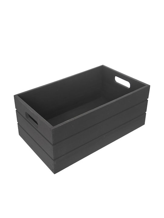 Orion Καλάθι Αποθήκευσης Bamboo Μαύρο 31x21x13cm