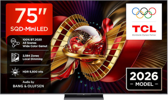TCL Smart Fernseher 75" 4K Ultra HD SQD-Mini LED C8L HDR (2026) 75C8L