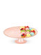 Home&Styling Collection Suport Pentru Prăjituri Din Sticlă Cu Suport Roz 28 Cm