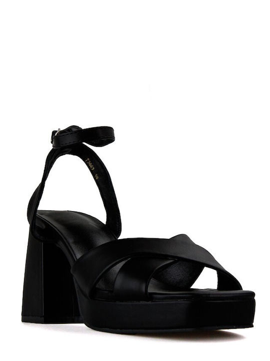Дамски Сандали На Ток Черни Pdl-12962-(Blk)