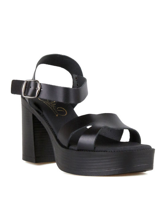 Silia D Sandale Elegante Damă Din Piele Negre