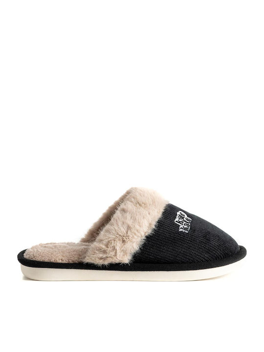 Jomix Anatomic Women's Slippers with Fur Black