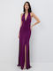 Summer Maxi Dress for Wedding / Christening Open Back Purple