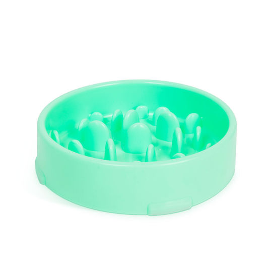 Bol Din Plastic Pentru Hranire Lenta Pentru Câine și Pisică 20cm în Culoare Verde