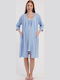 Vienetta Secret Sommerliches Damen-Schlafanzug-Set Blau Raph