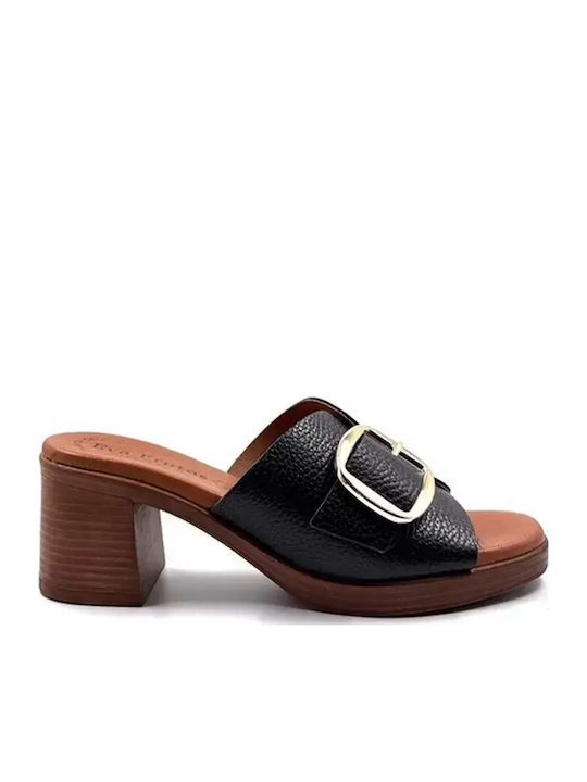 Mules with Heel in Black Colour