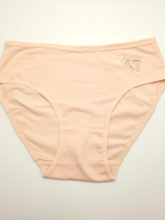 Power Flower Cotton Women's Briefs Salmon