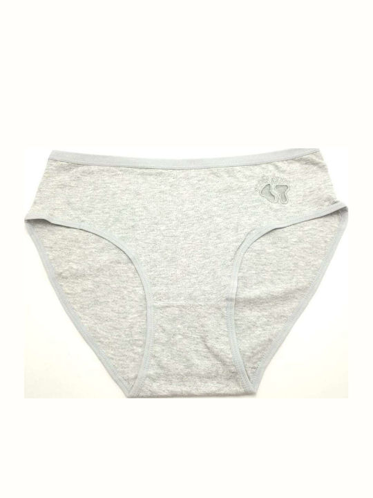 Power Flower Cotton Women's Briefs Grey