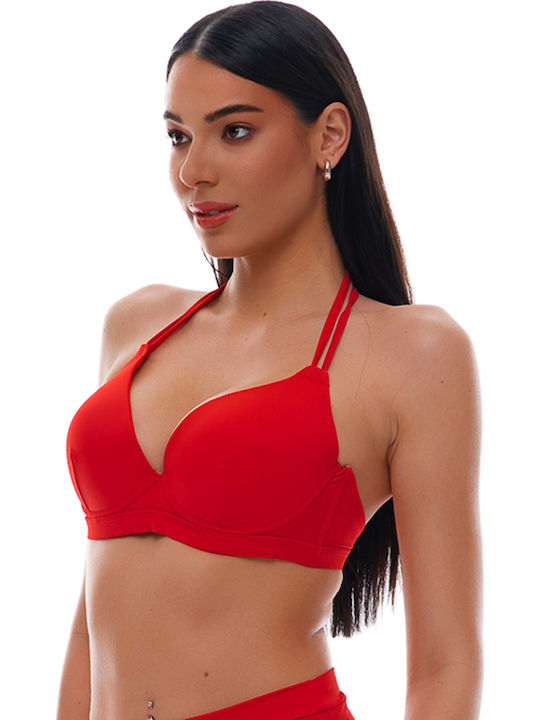 Bluepoint Bikini Σουτιέν D Cup με Ενίσχυση Κοκκινο