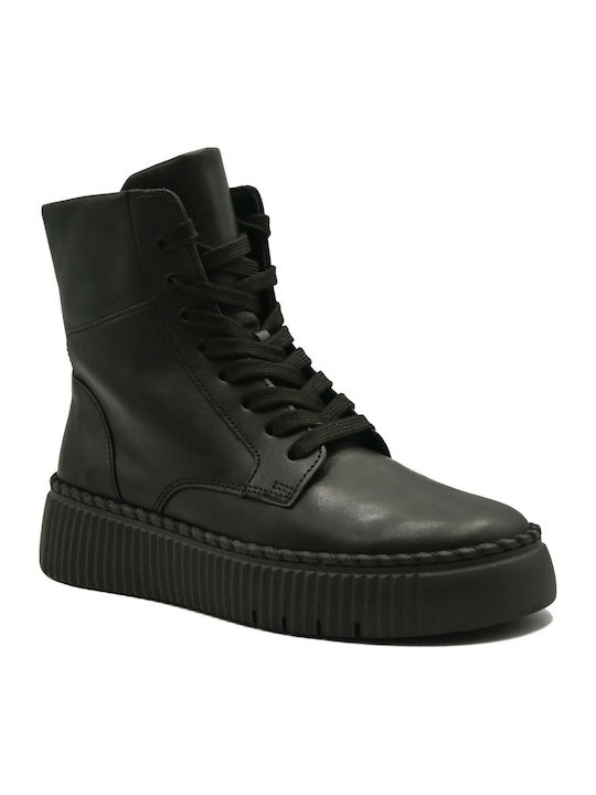 Leather Women's Ankle Boots Black