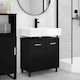 vidaXL Badezimmer Waschtisch-Einheit M60xB35xH60cm Schwarze