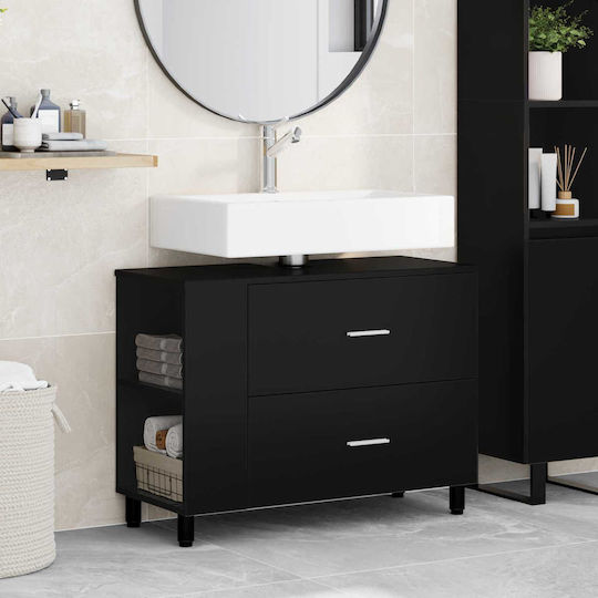 vidaXL Pangă Cu Lavoar M80xA35xÎ60cm Negru
