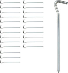 Set 24 Cuiere Pentru Cort Argintii 18x3.5x0.6cm