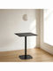 Quadra Square Kitchen Table with Stone Surface Black 60x60x74cm