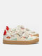 Kids Sneakers with Hoop & Loop Closure Beige