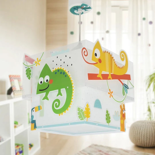 Ango Happy Jungle Μονόφωτο Παιδικό Φωτιστικό Κρεμαστό από Πλαστικό 15W με Υποδοχή E27 Γαλάζιο 24x24cm