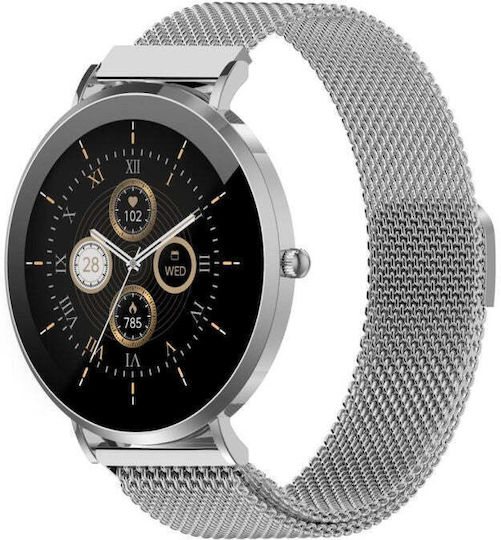 Denver Smartwatch 43mm cu Pulsometru (Argintiu - Gri/Argintiu)