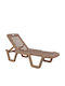 Plastic Brown Garden & Pool Deckchair 190x70x36cm
