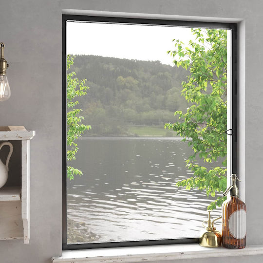 vidaXL Σίτα Παραθύρου από Fiberglass Γκρι με Πλαίσιο 150x130cm