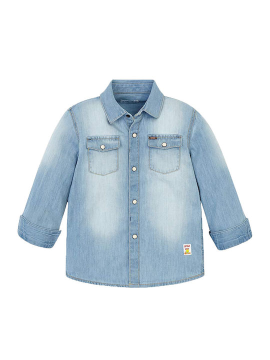 Kids Shirt Long-Sleeved Denim Light Blue