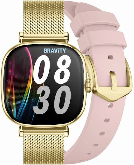 Gravity GT32-1 41mm Smartwatch with Heart Rate Monitor (Golden)