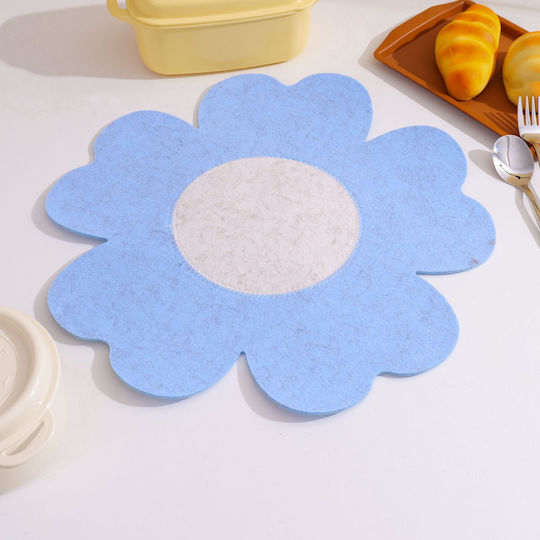 Felt Placemats Flower Shape Blue Felt Placemats Flower Shape Blue