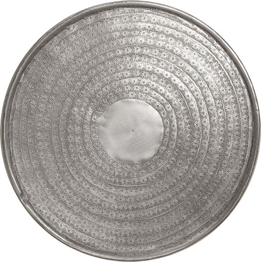 Hammered Aluminum Tray Matte Silver 38cm