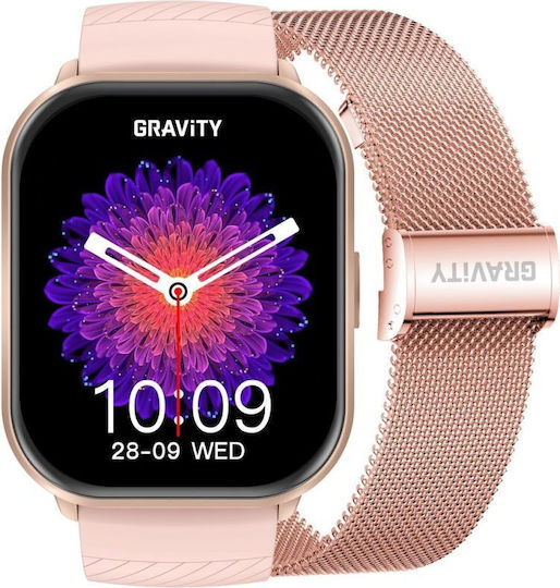 Gravity GT43-1 47mm Smartwatch cu Pulsometru (Roz)