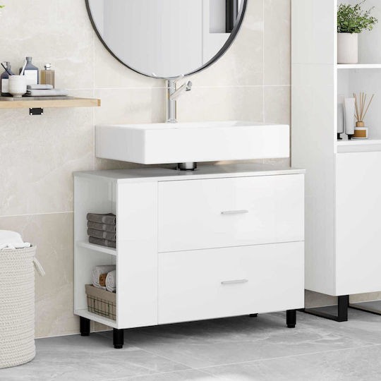 vidaXL Πάγκος χωρίς Νιπτήρα Μ80xΒ35xΥ60cm Λευκό
