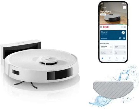 Bosch Spotless Прахосмукачка Робот с Лазерно Картографиране и Всмукателна Мощност 11000Pa Бяла