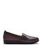 Ανατομικά Γυναικεία Slip-On Δερμάτινα Μπορντό