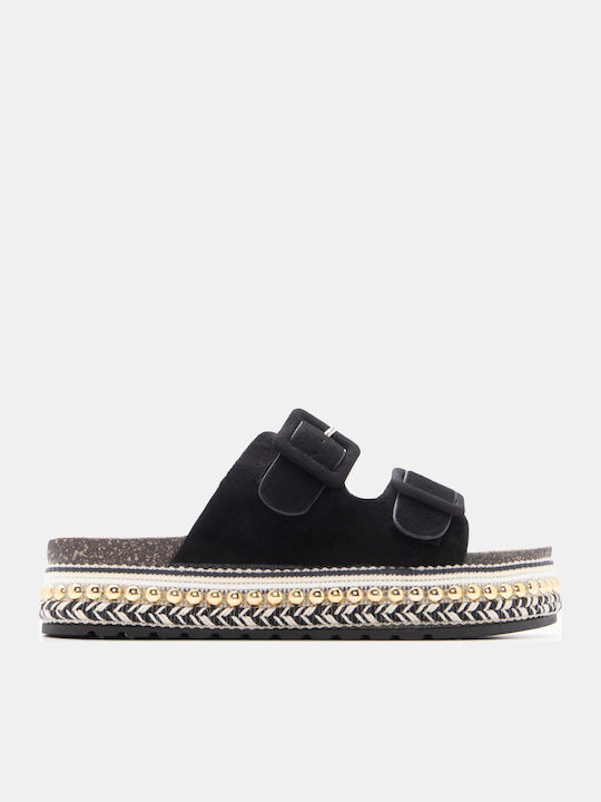 Luigi Flache Sandalen Für Damen Flatforms Schwarz