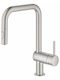 Grohe Minta Counter Kitchen Faucet with Pull-Out Spray Silver