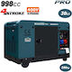 Bormann Pro BGB9813 Generator Diesel Trifazat Silențios Patru Timpi cu Pornire Electrică și Roți
