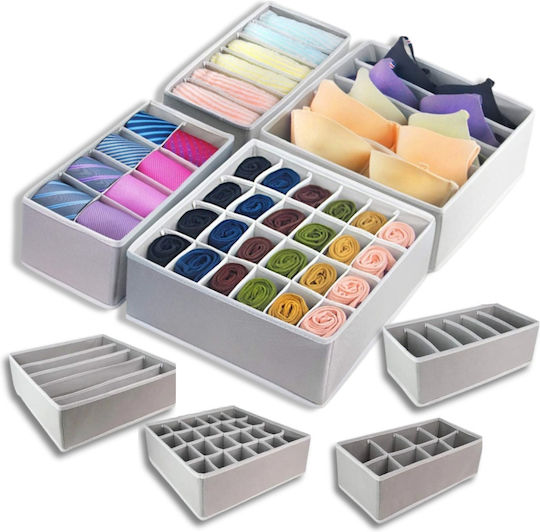 More&Deco Organizer Συρταριών για Εσώρουχα / Ρούχα σε Μπεζ Χρώμα 4τμχ